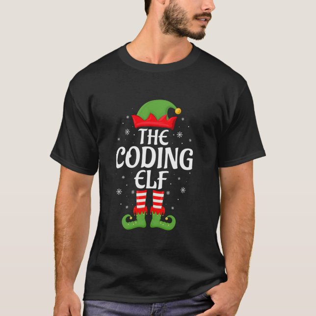 Coding Elf Xmas Family Matching Elf Squad Christma T-Shirt (Front)
