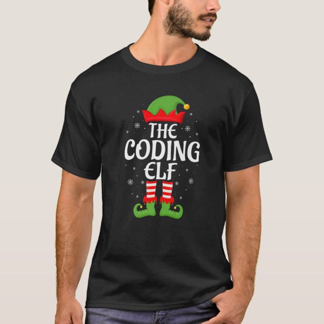 Coding Elf Xmas Family Matching Elf Squad Christma T-Shirt (Front)