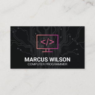 Coding Icon   Circuit Board Business Card