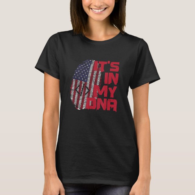 Coding In Dna Fingerprint American Patriot 4th of  T-Shirt (Front)