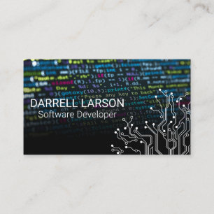 Coding Language Background Tech Nodes Graphics Business Card