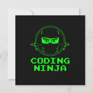 Coding Ninja Coder Programmer Developer Programmin Invitation