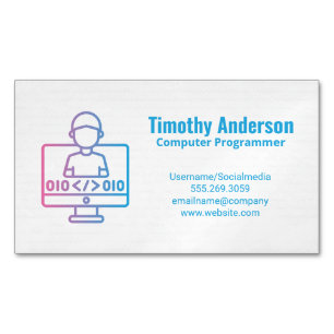Coding Software Engineer Magnetic Business Card
