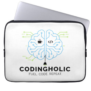 Codingholic Tech Brain Programmer   Developer Laptop Sleeve