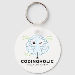 Codingholic Tech Brain Programmer  Keychain