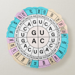 Codon Chart Genetic Code Round Pillow