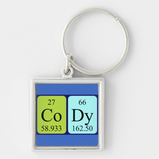 Cody periodic table name keyring (Front)