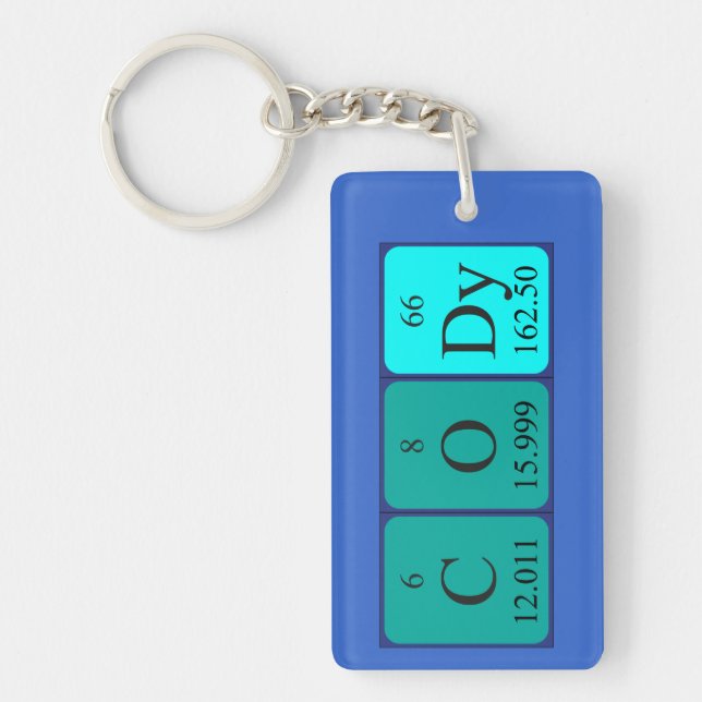 Cody periodic table name keyring (Front)