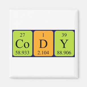 Cody periodic table name magnet