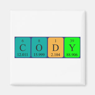 Cody periodic table name magnet