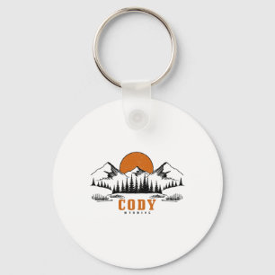 Cody Wyoming Vintage Mountains Usa America Souveni Keychain