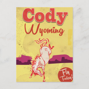 Cody Wyoming vintage travel poster Postcard