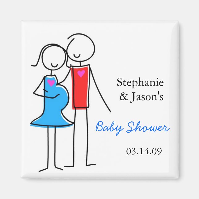 Coed Baby Shower Magnet, Boy Magnet (Front)