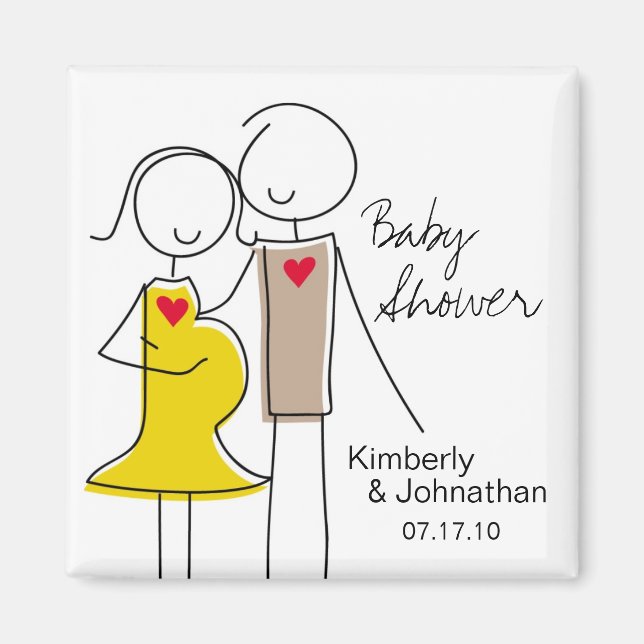 Coed Baby Shower Magnet Favours (Front)