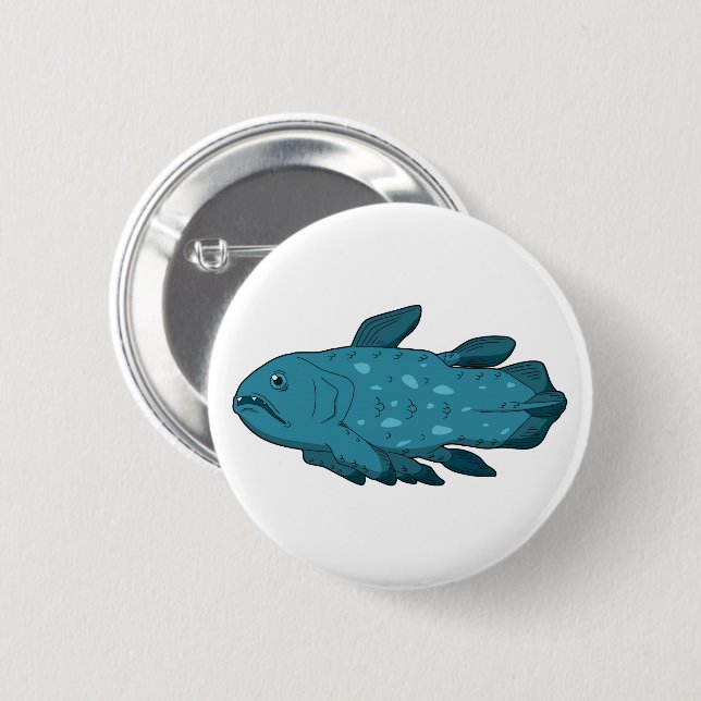 Coelacanth- The Living Fossil 2 Inch Round Button (Front & Back)