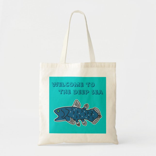 Coelacanth Tote "WELCOME TO THE DEEP SEA" (Front)