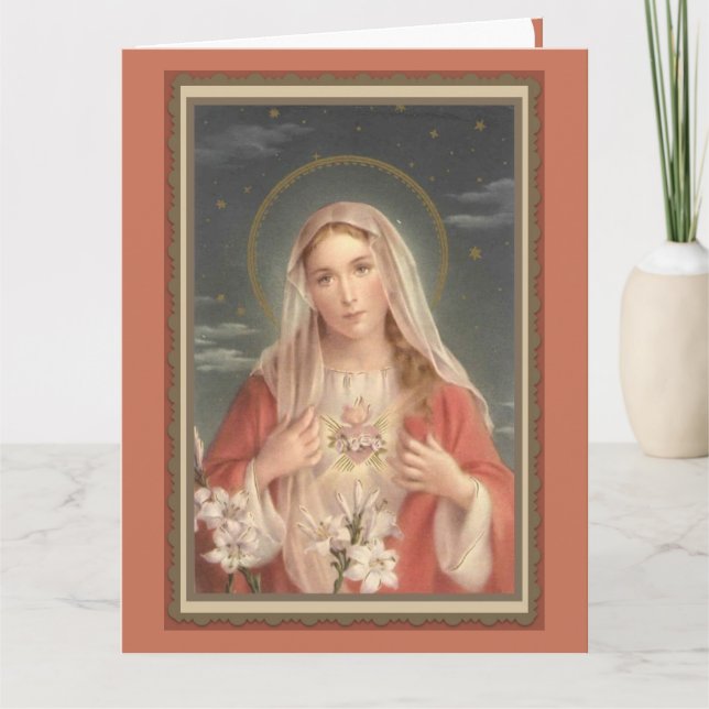 Coeur 0034 impeccable de carte de voeux de Vierge (Devant)