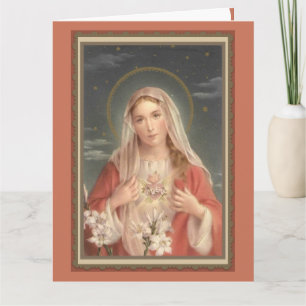 Coeur 0034 impeccable de carte de voeux de Vierge