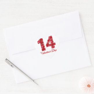 Cœur 14 Valentine’s Day Heart Number Sticker | Romantic