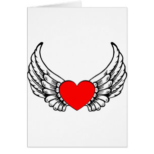 Coeur à ailes rouges