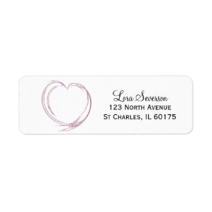 Coeur Abstrait rose et blanc
