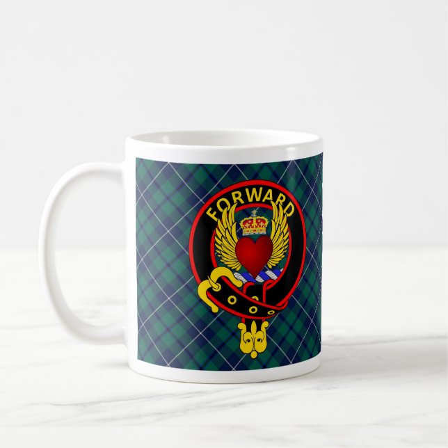 Coeur ailé couronné Douglas Crest avec mug tartan (Gauche)