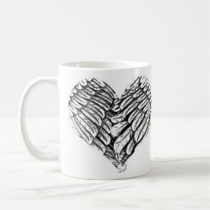 Coeur, ailes d'ange, tasse spirituelle
