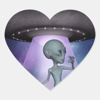 Cœur Alien Rencontre Sticker Coeur