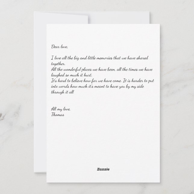Cœur amoureux : Écrivez votre lettre - Carte de la (Dos)