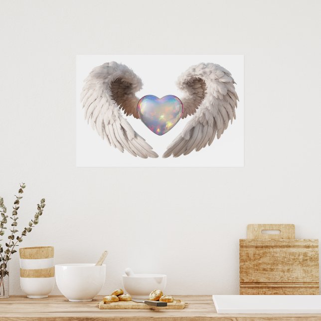 *~*~ Coeur Ange ailes AP78 Opal LOVE Poster (Cuisine)