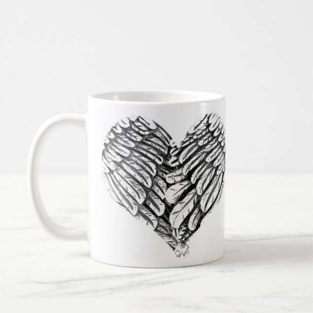 Coeur, Ange, Mug Spirituel (Gauche)