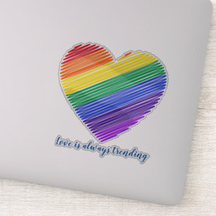 Coeur arc-en-ciel, Sticker pour ordinateur portabl