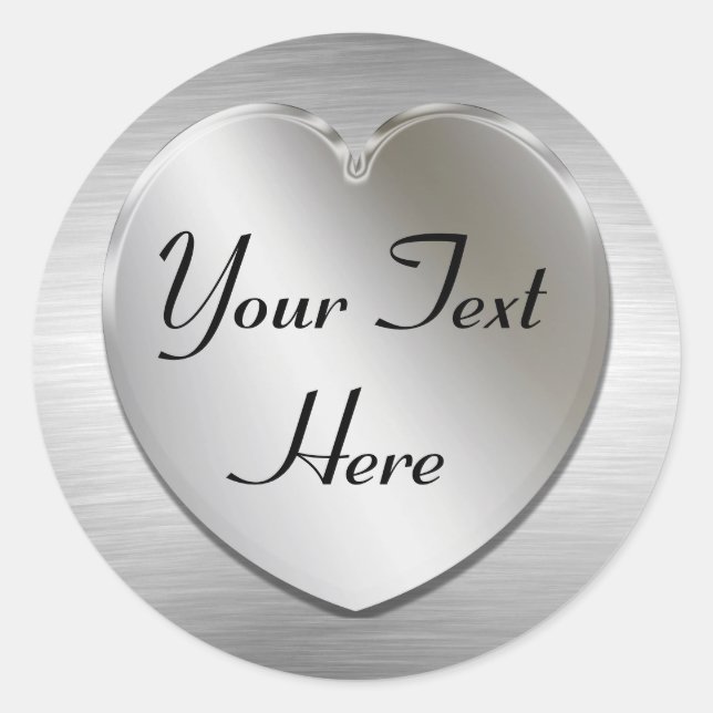 Coeur Argent Pour Personnaliser Les Stickers (Devant)
