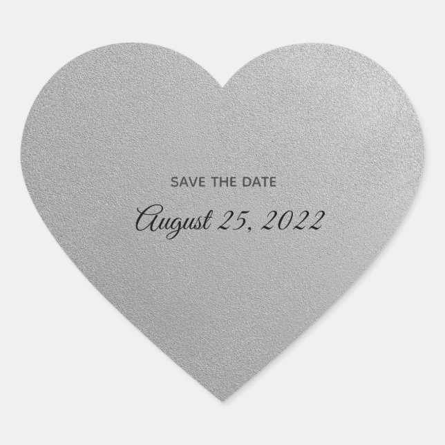 Coeur argenté avec stickers texte (Devant)