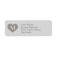 Coeur argenté solide monogramme
