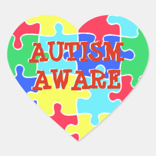 Cœur Autisme Aware Coeur Puzzle Pièces Sticker