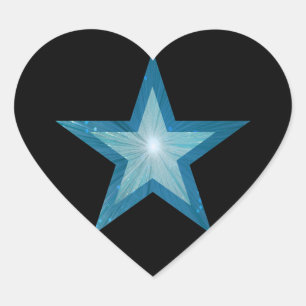 Coeur autocollant Blue Star noir
