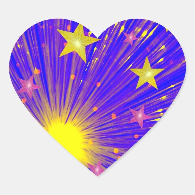 Coeur autocollant de feux d'artifice (Devant)
