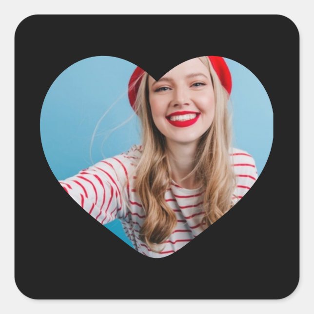 coeur autocollant photo personnalisée (Devant)
