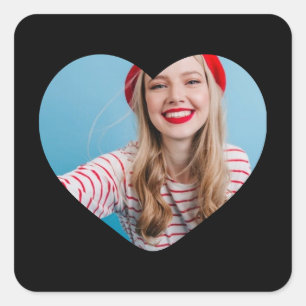coeur autocollant photo personnalisée