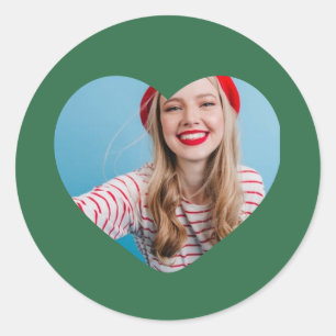 coeur autocollant photo personnalisée