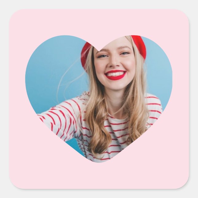 coeur autocollant photo personnalisée (Devant)