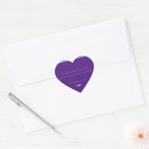 Coeur autocollant (Triangles pourpres) RFPMDesigns