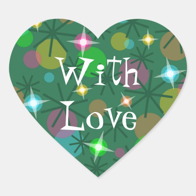 Coeur autocollant 'With Love' (Devant)