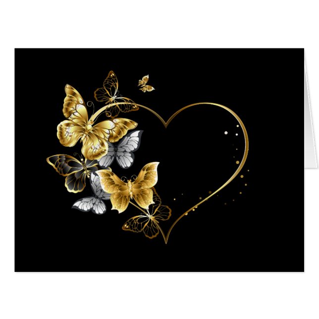 Coeur aux papillons d'or (Devant horizontal)