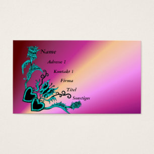 Coeur avec Fleur et Papillon sur Arc-en-ciel