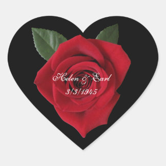 Coeur avec Rose Sticker Étiquette Adresse Produit
