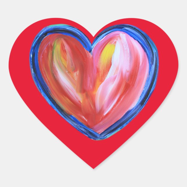 Coeur avec Stickers Peinture de l'espoir Étiquette (Devant)