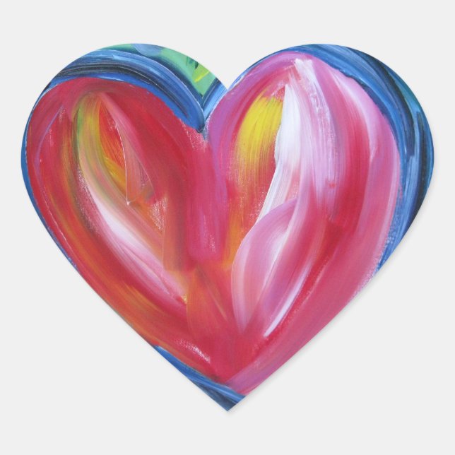 Coeur avec Stickers Peinture de l'espoir Étiquette (Devant)