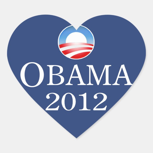 Cœur Barack Obama Sticker Coeur 2012 (Devant)
